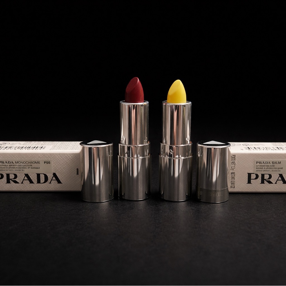 Prada Bold Red and Vibrant Yellow Lipstick Duo